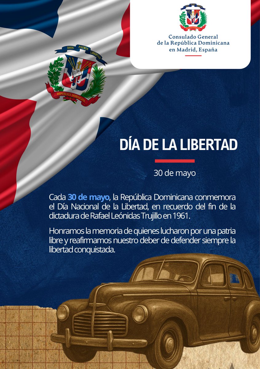 🇩🇴🇪🇸| Desde el Consulado Dominicano en Madrid conmemoramos #DíaDeLaLibertad. Hoy honramos la memoria de quienes lucharon por la libertad de una patria libre.