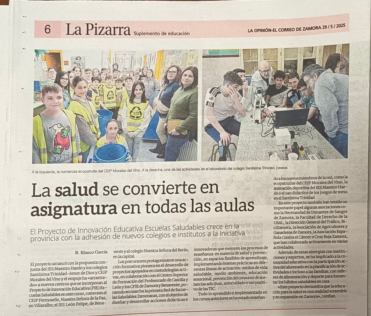 Escuelas Saludables Zamoranas en el marco de la Red de Escuelas Saludables de Castilla y León. ¡SOMOS RESZA! ¡Enhorabuena a los 7 centros! Y al curso que viene... ➕SALUD❤️