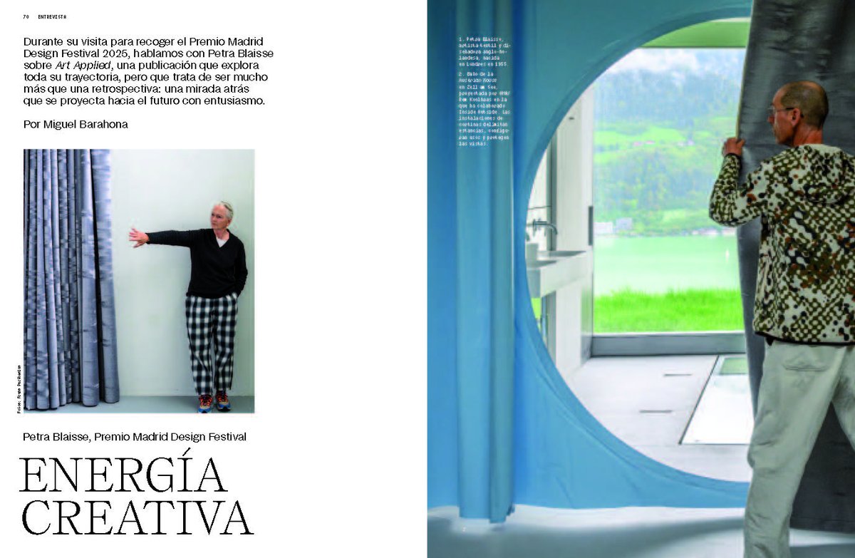 En el pasado MadridDesignFestival tuve la suerte de volver a entrevistar a Petra Blaisse. Sobre el libro que recoge su trayectoria "Art Applied" como forma de mirar el diseño, la arquitectura, el mundo. En el número de mayo de la revista Diseño Interior.