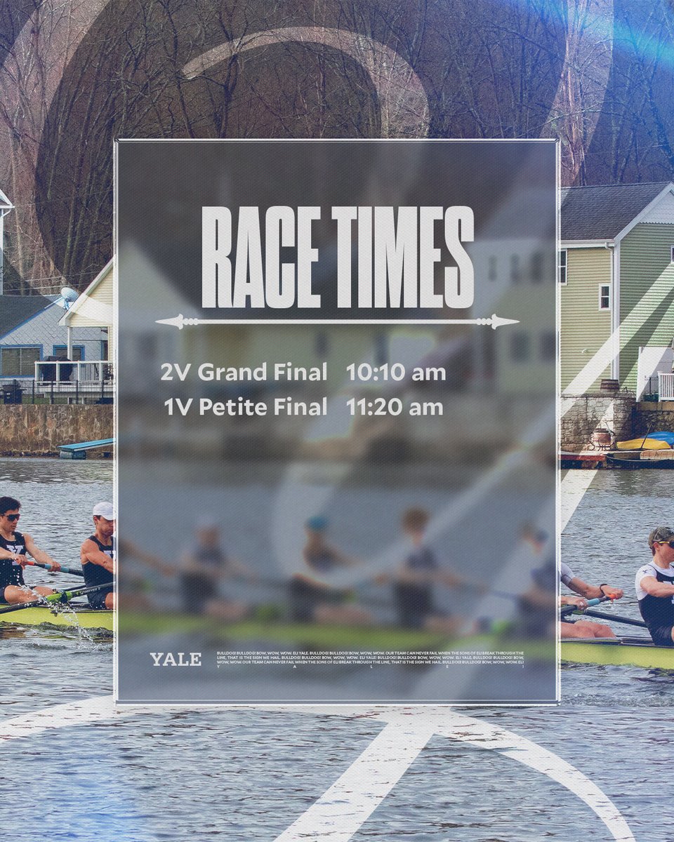 ⏰ Race times for Sunday at IRAs! 

💻 (Overnght) tinyurl.com/3wewx6nx
📊 tinyurl.com/ymnc6bs5

#ThisIsYale