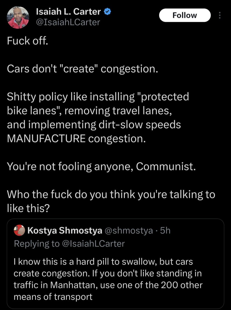 There's no reason to take someone seriously if they're ranting that "cars don't cause congestion." 

🤡
