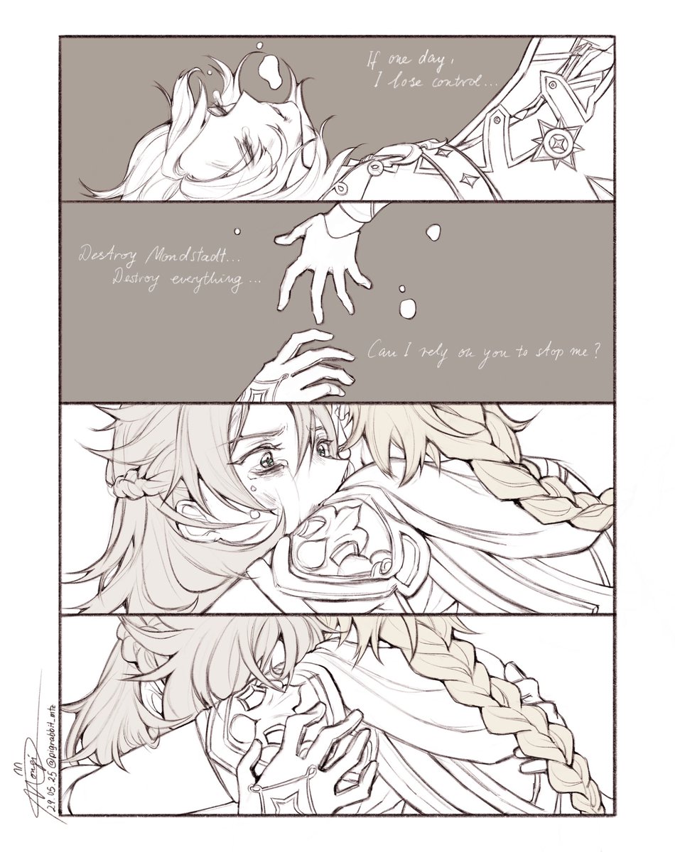 pigrabbit_mtz's tweet image. 🕊️ 
#genshin #fanart #albedo #traveler #原神