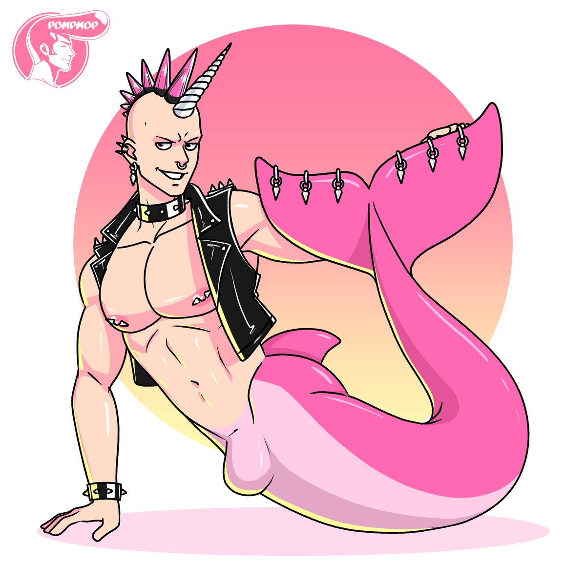 Gay narwhal punk showing off his tail piercings!

discord.gg/eKdEhb9S
patreon.com/c/pompmop

#mermay #mermaid #merman #merfolk #mermaids #mermen
#gayart #queerart #lgbtart #baraart #lgbtqart #punk