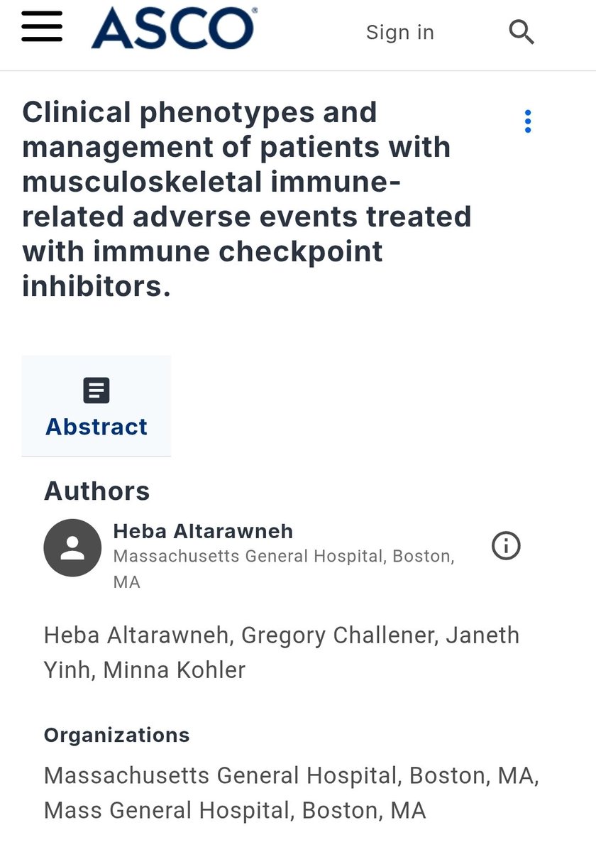 MGH Rheumatology (@mghrheumatology) on Twitter photo .<a href="/MassGeneralMDs/">Mass General MDs</a> Oncorheumatology team presents abstract at #ASCO25 Clinical phenotype & management of MSK #irAEs treated with ICIs ✅️meetings.asco.org/abstracts-pres… <a href="/ChallenerMD/">Greg Challener</a> <a href="/janethyinhmd/">Janeth Yinh</a> <a href="/minnakohlermd/">Minna Kohler, MD, RhMSUS</a> <a href="/kreynoldsMD/">Kerry Reynolds</a> <a href="/ASPIRE_CoP/">ASPIRE Community of Practice</a> <a href="/ASCO/">ASCO</a> <a href="/MGHCancerCenter/">Mass General Cancer Center</a> <a href="/MGH_MSUS/">MGH Rheumatology MSK Ultrasound Program</a> .<a href="/MassGeneralMDs/">Mass General MDs</a> Oncorheumatology team presents abstract at #ASCO25 Clinical phenotype & management of MSK #irAEs treated with ICIs ✅️meetings.asco.org/abstracts-pres… <a href="/ChallenerMD/">Greg Challener</a> <a href="/janethyinhmd/">Janeth Yinh</a> <a href="/minnakohlermd/">Minna Kohler, MD, RhMSUS</a> <a href="/kreynoldsMD/">Kerry Reynolds</a> <a href="/ASPIRE_CoP/">ASPIRE Community of Practice</a> <a href="/ASCO/">ASCO</a> <a href="/MGHCancerCenter/">Mass General Cancer Center</a> <a href="/MGH_MSUS/">MGH Rheumatology MSK Ultrasound Program</a>
