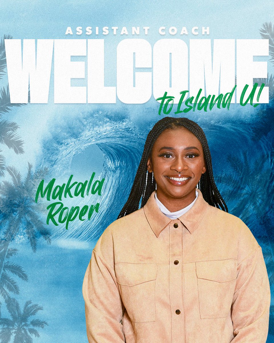 After five years of coaching experience at Seattle University, please welcome Assistant Coach Makala Roper to the Islander family! 🤙

#ShakasUp💚💙🌴