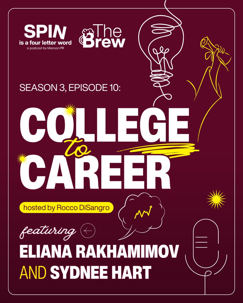 🎓 College to Career!

Our newest account coordinators Eliana &amp; Sydnee get real about deadlines, communication, and adaptability needed to thrive in that first job on a new episode of #TheBrew

🎧 Listen now: bit.ly/3Z2uKoA 
 
#PublicRelations #CollegeToCareer #Podcast