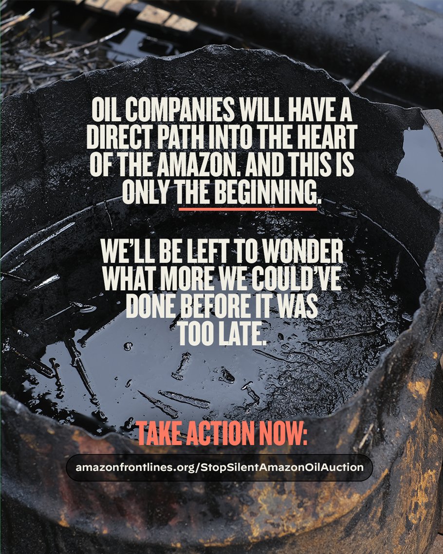 AFrontlines's tweet photo. 🌎🔥 If the Oil Auction in Ecuador’s #Amazon moves forward:

#IndigenousPeoples across 7 nations could lose everything. 

🌳 Species will vanish.
🦜 Others will never be discovered.

So, what’s at stake? 🌱🫀 Rights. Beauty. Nature. Life.

🚨 TAKE ACTION https://t.co/HNVU3L9tm0 https://t.co/oJXKeyJpiY