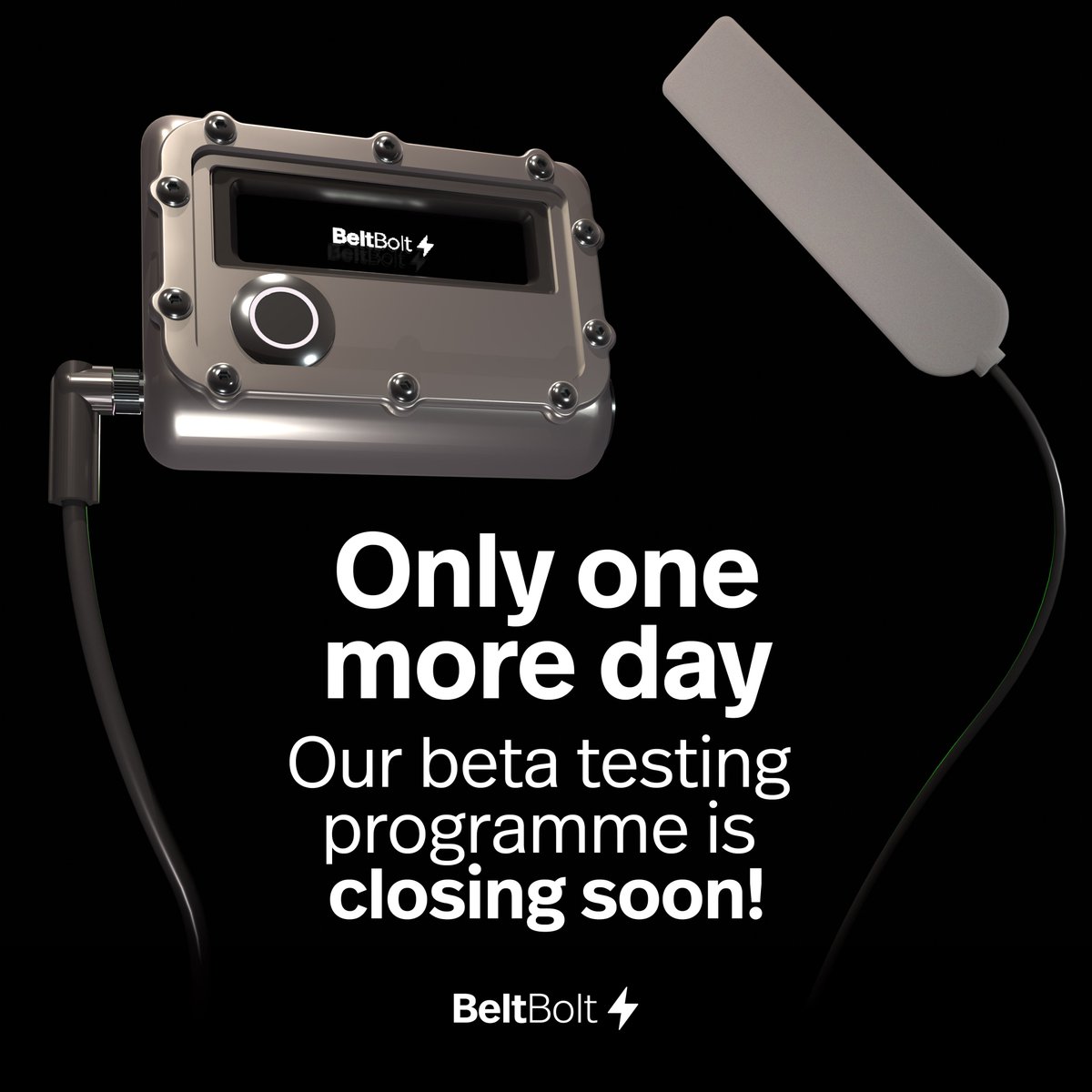 Hoping to try one of our chastity shock enforcement prototypes? Get a wiggle on - our testing programme closes for new applicants in ONE DAY!

⌛ Applications close 23:59 UTC on 31st May (tomorrow!)

Apply now: beltbolt.co.uk/apply