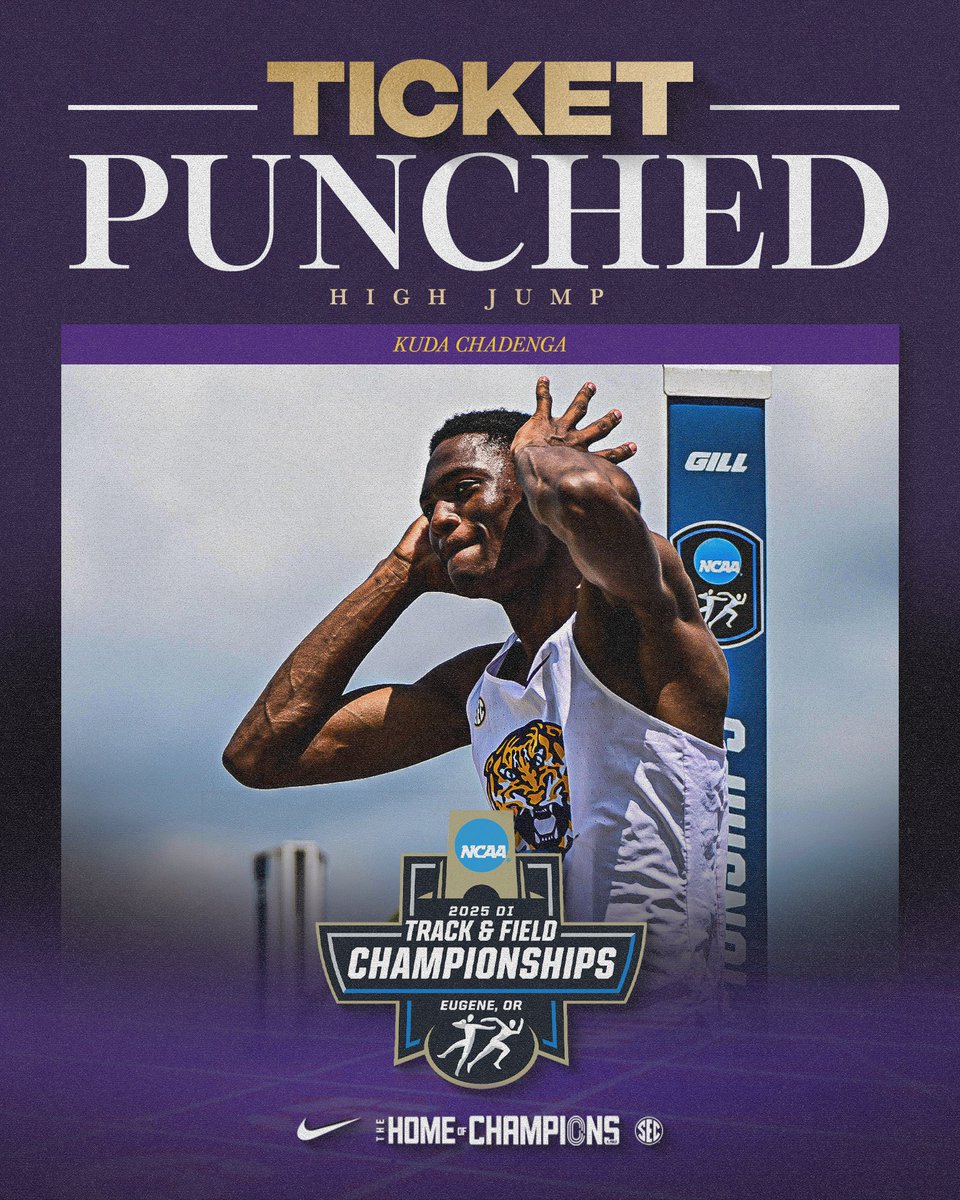 LSUTrackField's tweet photo. First in the East with no misses. 💯

See you in Oregon, @KudakwasheChad4!

📏 2.18 meters (7-1.75) https://t.co/ljbSKDFzGI