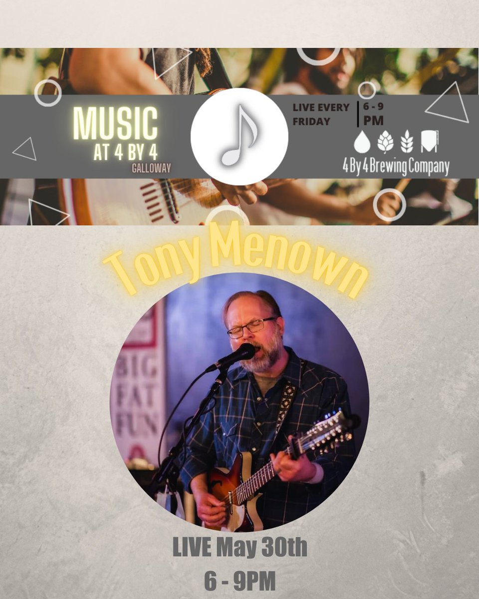 Join us TONIGHT for an evening of live music with Tony Menown in our Indoor Beer Garden from 6-9pm! 

We have a wide selection of delicious craft brews, draft cocktails, slushies, NA options &amp; more! Don't forget that you can bring in food!

Come kick off your weekend with us!