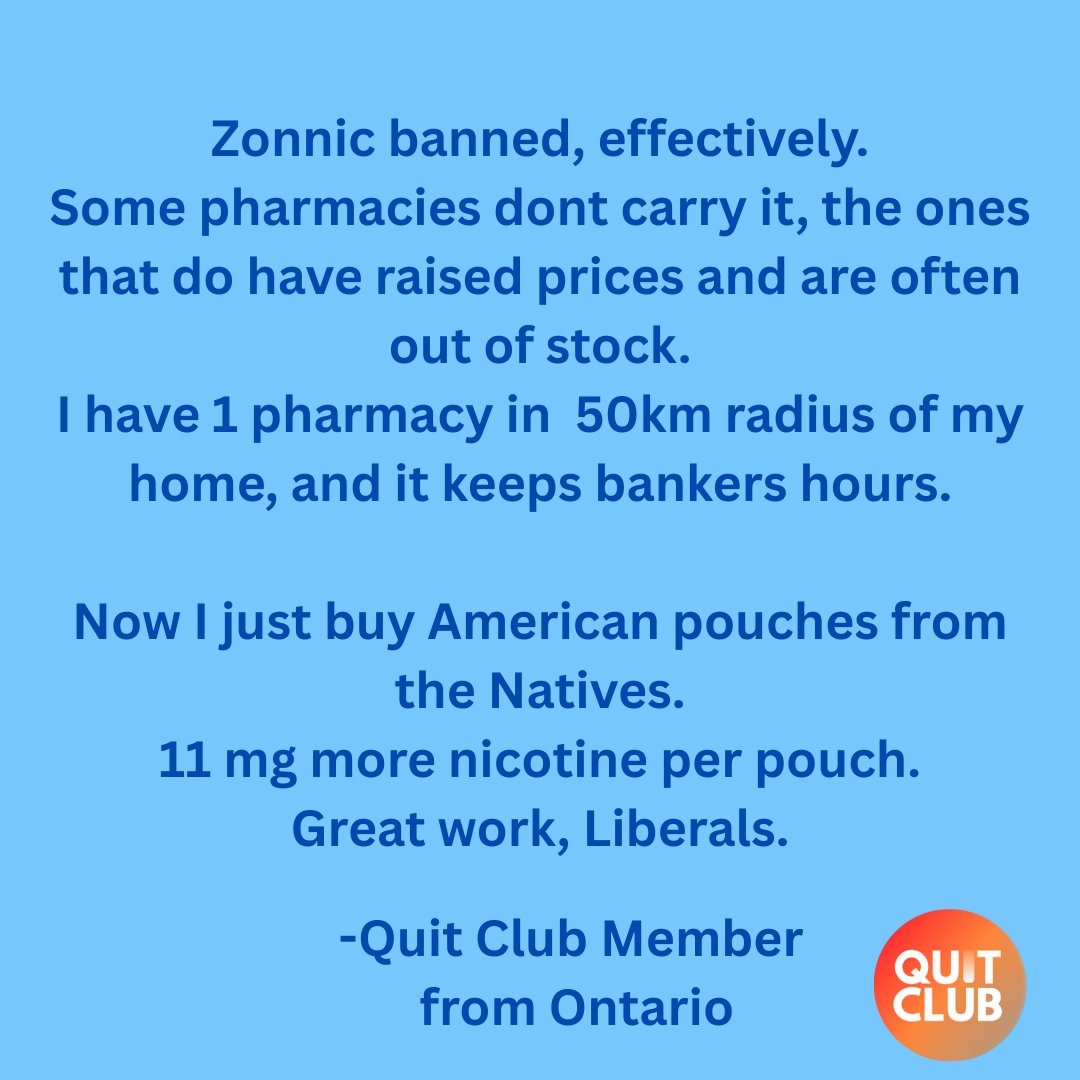Quit_ClubCA's tweet image. People need to be able to access smoking cessation products no matter if they live in big cities or rural communities.

Here&apos;s a story from a #QuitClub member.

This #WorldNoTobaccoDay, let&apos;s consider #ChangeTheStigma on using vapes and pouches for #HarmReduction.