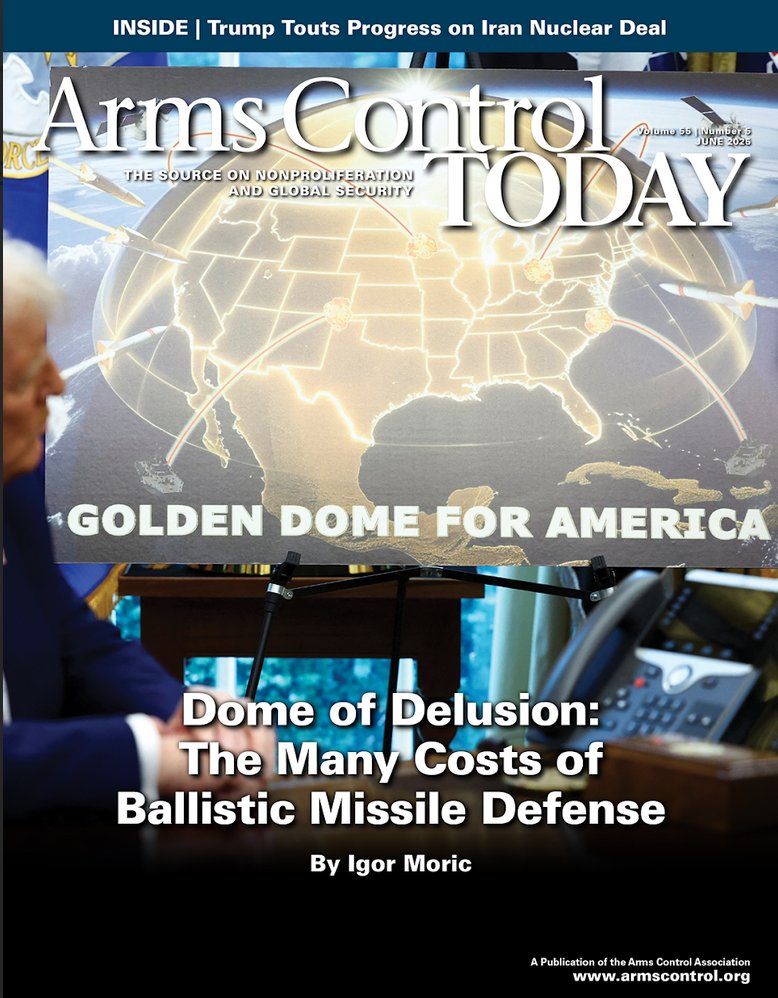 The new Arms Control Today is now online. Incl. articles on "The Many Costs" of "Golden Dome," the enduring value of the <a href="/OPCW/">OPCW</a> by DG Arias, book reviews, news on the Iran talks, the May NPT confab &amp; more, plus an "In Memoriam" for Richard Garwin armscontrol.org/aca/2185