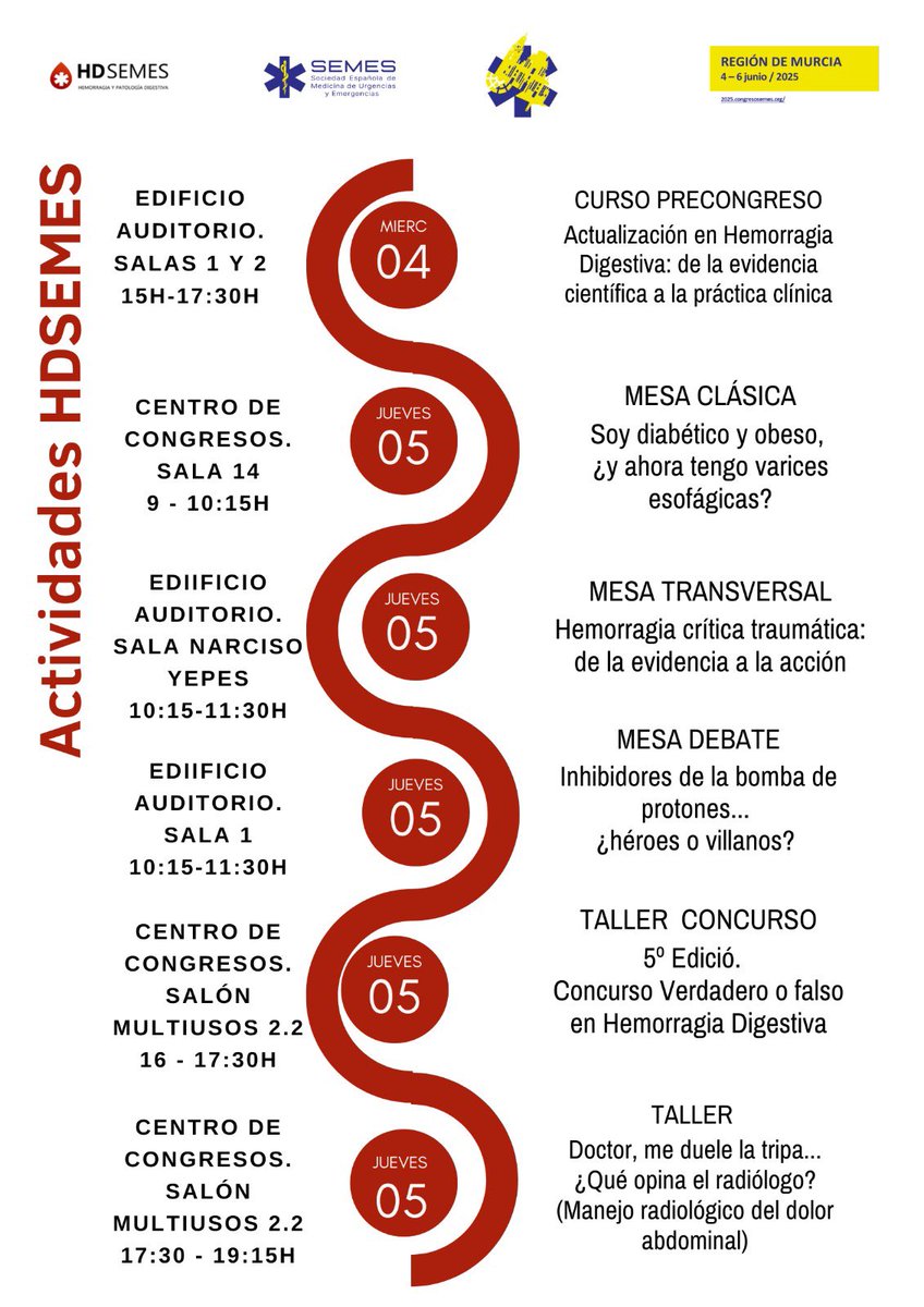 GRUPO HD SEMES (@semesgrupohd) on Twitter photo <a href="/SEMES_/">SEMES</a> #SEMES2025
No os podéis perder las actividades de <a href="/semesgrupohd/">GRUPO HD SEMES</a> este año en Murcia. Desde el primer día, ahí estaremos. Colaborando con otros grupos <a href="/SEMESDiabetes/">SEMES Diabetes, Endocrinología y Metabolismo</a> <a href="/SERAUWeb/">SERAU</a> <a href="/SEMES_/">SEMES</a> #SEMES2025
No os podéis perder las actividades de <a href="/semesgrupohd/">GRUPO HD SEMES</a> este año en Murcia. Desde el primer día, ahí estaremos. Colaborando con otros grupos <a href="/SEMESDiabetes/">SEMES Diabetes, Endocrinología y Metabolismo</a> <a href="/SERAUWeb/">SERAU</a>
