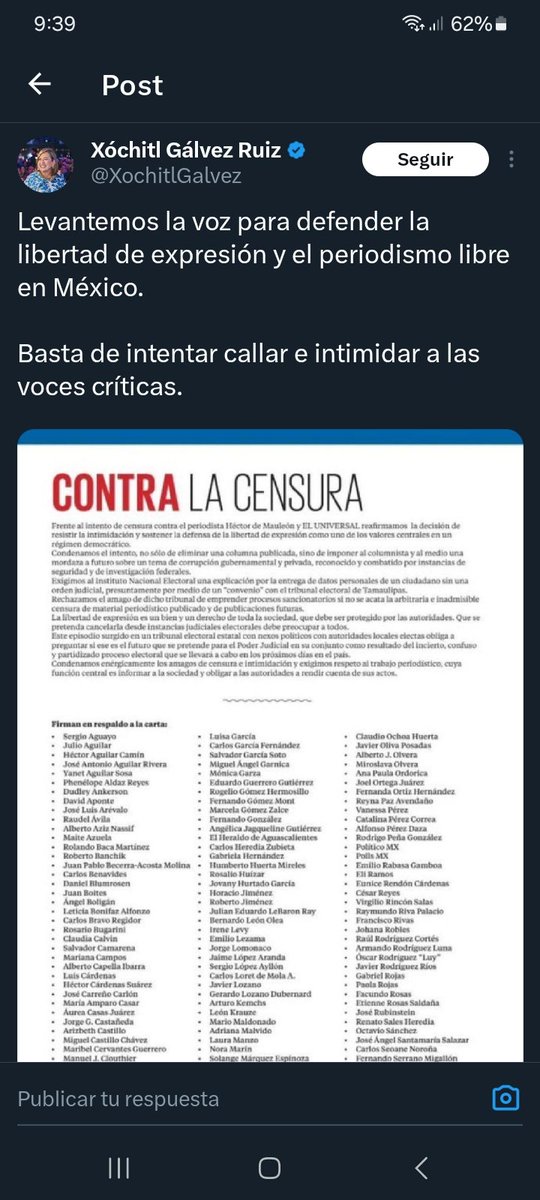 anonymousepapa (@mickymousepapa) on Twitter photo Censura como la que aplicaron en #Aguascalientes
Guanajuato chihuahua queretaro
Estados gobernados por el pan
Y donde no hay libre periodismo
<a href="/XochitlGalvez/">Xóchitl Gálvez Ruiz</a> no sabe que tiene la libertad de expresarse gracias a 1 de aguascalientes Censura como la que aplicaron en #Aguascalientes
Guanajuato chihuahua queretaro
Estados gobernados por el pan
Y donde no hay libre periodismo
<a href="/XochitlGalvez/">Xóchitl Gálvez Ruiz</a> no sabe que tiene la libertad de expresarse gracias a 1 de aguascalientes