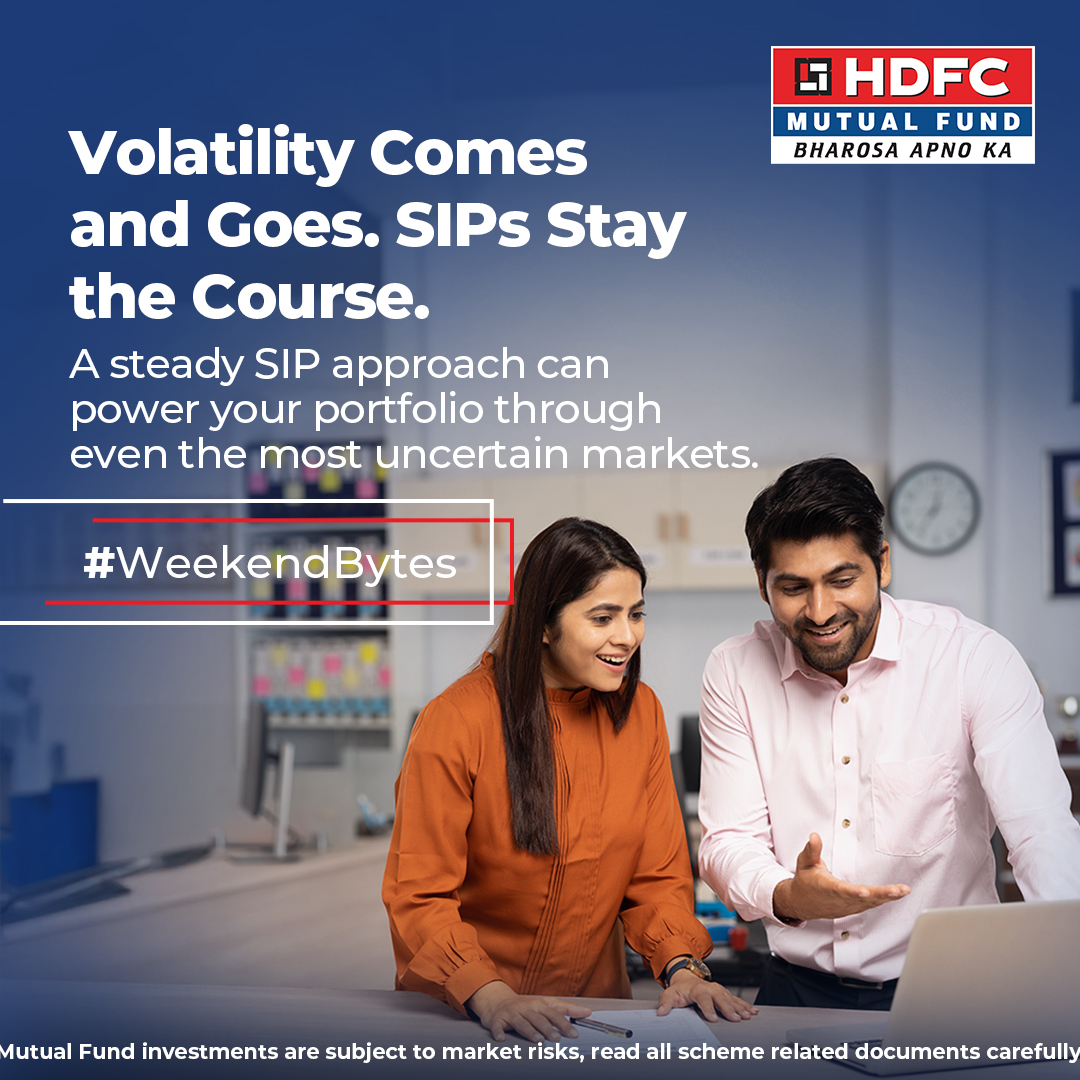 hdfcmf's tweet image. Market volatility may feel unpredictable, but with SIPs, you don’t need to time the highs and lows. Regular investing helps you stay focused on your goals - even when the headlines get loud. Read our #WeekendBytes to know more: bit.ly/4kml2pD

#hdfcmf #weekendread