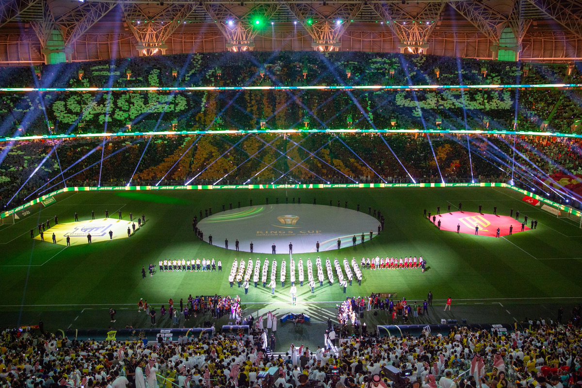 Badermasaker's tweet photo. نيابة عن #خادم_الحرمين_الشريفين .. سمو #ولي_العهد يشرف المباراة النهائية على كأس خادم الحرمين الشريفين للموسم الرياضي 2024 - 2025، بين فريقي الاتحاد والقادسية على ملعب الإنماء بمدينة الملك عبدالله الرياضية بجدة. https://t.co/NPg3VOagRW
