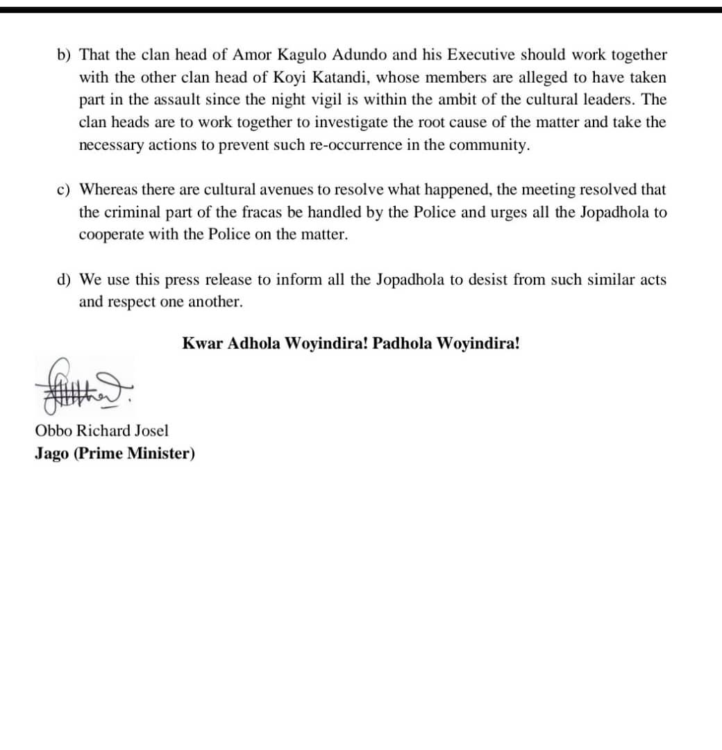 CLA, LABOUR POWER HOUSE (@owere_usher) on Twitter photo Press release from the Office of Prime Minister Rt.Hon.Josel Richard Obbo Tieng Adhola Cultural Institutions (TACI)<a href="/igp_ug1/">ABAS BYAKAGABA</a> <a href="/Tom_Magambo/">AIGP Tom Magambo Rwabudongo</a> <a href="/masindeonyango/">Dennis Onyango 🇺🇬</a> <a href="/ObothOboth/">Jacob Marksons Oboth (MP)</a> <a href="/apolloyofwono/">Hon. Yeri Apollo Ofwono</a> <a href="/Kamagara7/">Maridadi Jamagara</a> <a href="/MarthaByabagamb/">Her Excellence Martha Byabagambi</a> <a href="/Padhola_Soye/">PADHOLA YOUTH FORUM.</a> <a href="/obonyo_frank/">Frank Obonyo</a> <a href="/OpondoAdhola/">Othieno David Opondo</a> <a href="/HustleKing01/">Paul Owor</a> Press release from the Office of Prime Minister Rt.Hon.Josel Richard Obbo Tieng Adhola Cultural Institutions (TACI)<a href="/igp_ug1/">ABAS BYAKAGABA</a> <a href="/Tom_Magambo/">AIGP Tom Magambo Rwabudongo</a> <a href="/masindeonyango/">Dennis Onyango 🇺🇬</a> <a href="/ObothOboth/">Jacob Marksons Oboth (MP)</a> <a href="/apolloyofwono/">Hon. Yeri Apollo Ofwono</a> <a href="/Kamagara7/">Maridadi Jamagara</a> <a href="/MarthaByabagamb/">Her Excellence Martha Byabagambi</a> <a href="/Padhola_Soye/">PADHOLA YOUTH FORUM.</a> <a href="/obonyo_frank/">Frank Obonyo</a> <a href="/OpondoAdhola/">Othieno David Opondo</a> <a href="/HustleKing01/">Paul Owor</a>