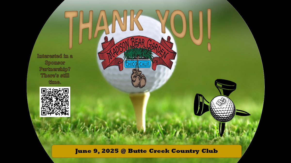 ButteFootball's tweet image. Thank You @madisonbeargarden for partnering with us for our upcoming Summer Scramble at Butte Creek Country Club on June 9, 2025.
Interested in Becoming a 2025 Program Sponsor? Hit the QR Code in the graphic, Or this link charitygolftoday.com/event?e=18463&… #BCPride