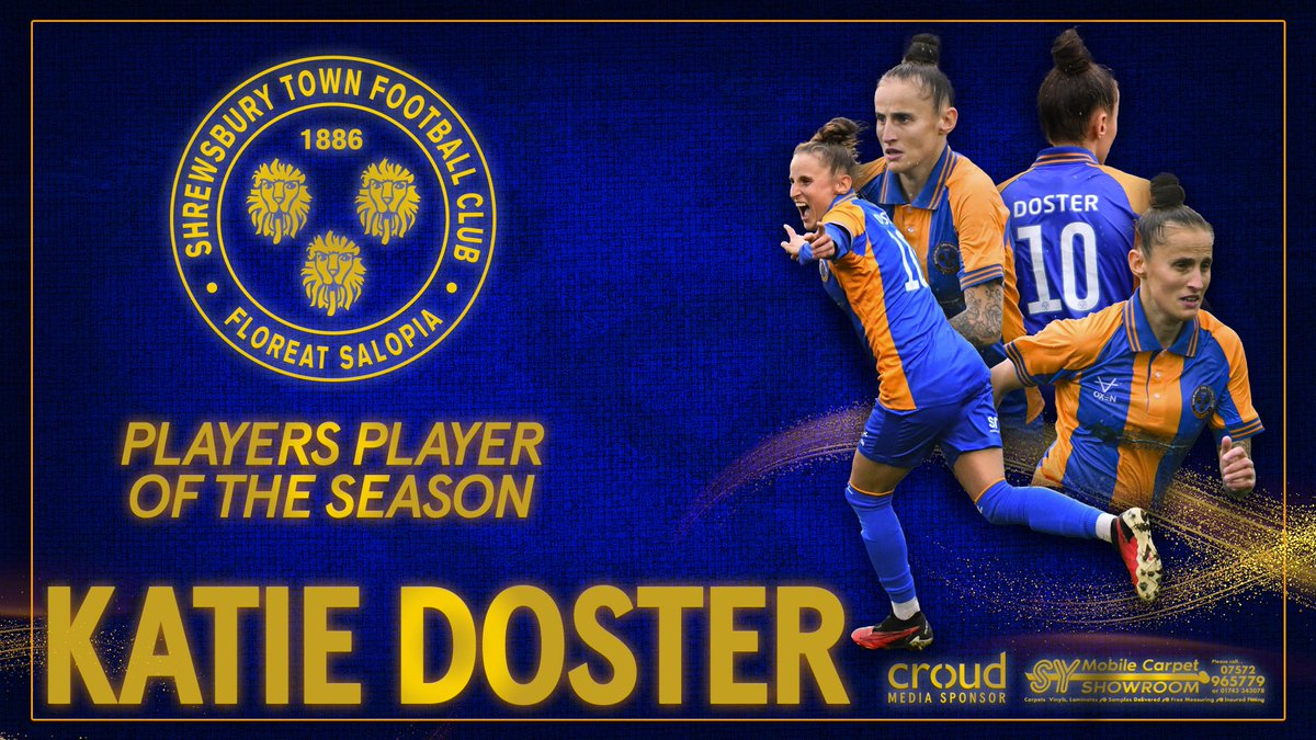 shrewswomen's tweet image. 馃弳| Our player鈥檚 player of the season award goes to Katie Doster!
馃敺馃敹#Salop