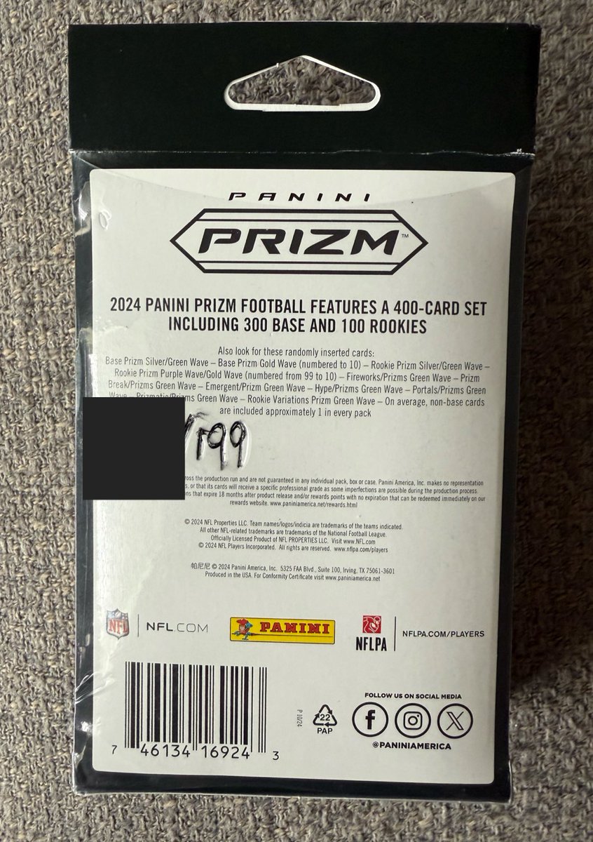 We numbered /199 this 2024 #NFL Prizm hanger &amp; we’re shipping it for FREE to the 1st follower who guesses what number it is! 

Only one guess per page &amp; must be following <a href="/TheHobby247/">The Hobby 24/7</a> to win 🤝 #TheHobby