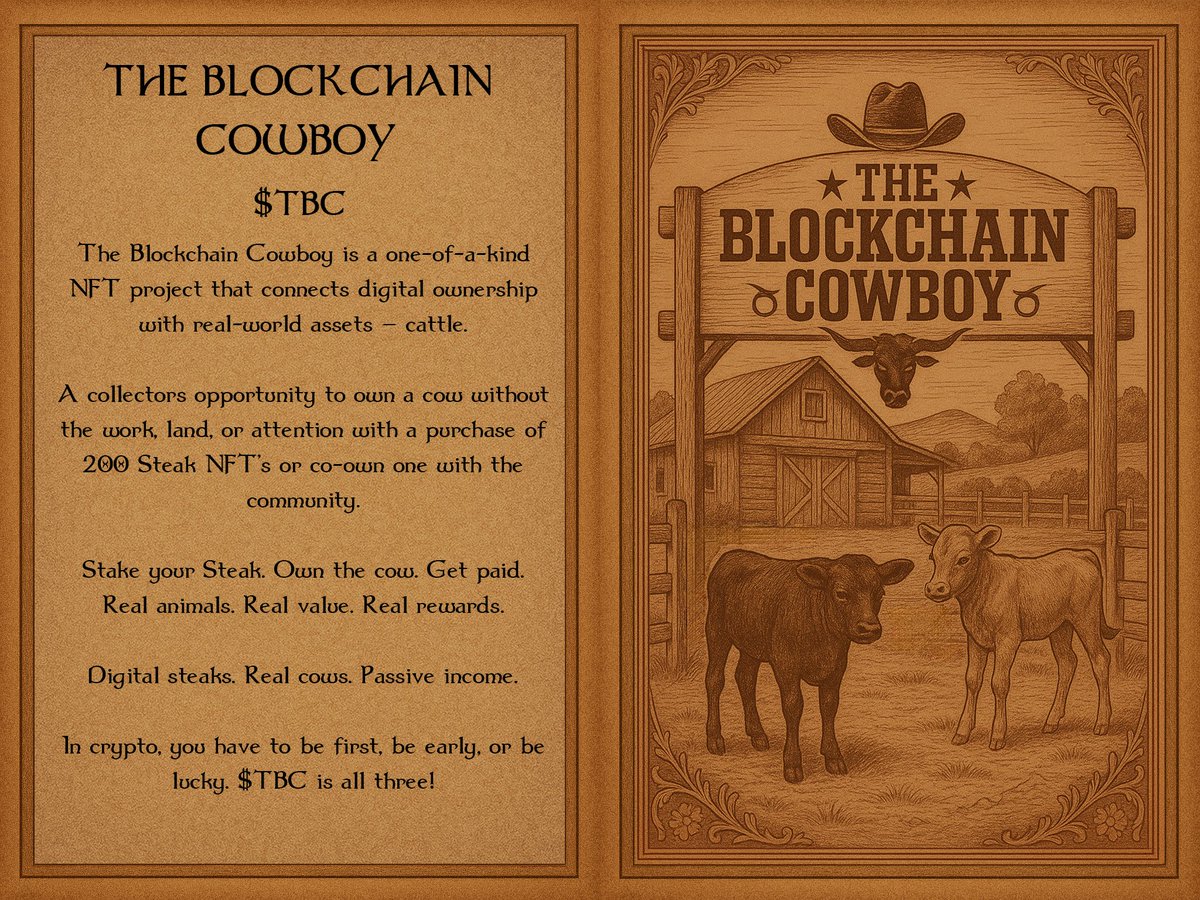Book Of Base (@book_of_base) on Twitter photo You like steak? You like money? Well we might have just the coin for you check out <a href="/COWBOY_TBC/">The Blockchain Cowboy</a> You like steak? You like money? Well we might have just the coin for you check out <a href="/COWBOY_TBC/">The Blockchain Cowboy</a>