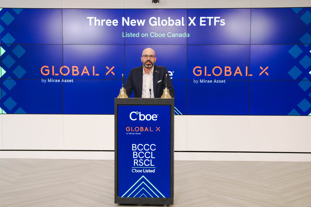 globalxca's tweet image. We rang the bell at @CboeCanada to celebrate the launch of three new funds from Global X!
• BCCC – Global X Bitcoin Covered Call ETF
• BCCL – Global X Enhanced Bitcoin Covered Call ETF
• RSCL – Global X Enhanced Russell 2000 Covered Call ETF