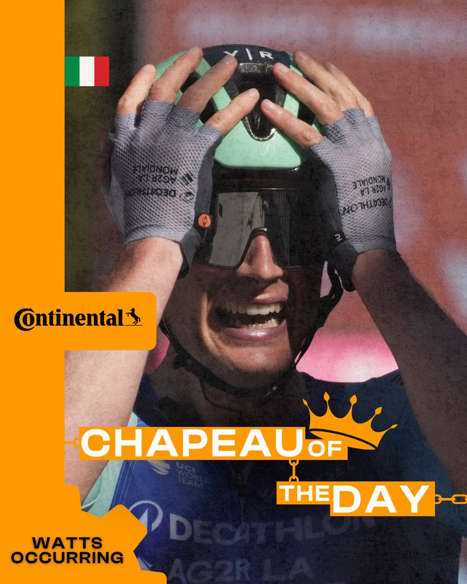 We’re still biased but this time you can’t blame us 😆 Nicolas Prodhomme is our Continental Tyres Chapeau of the Day for Stage 19. #giro