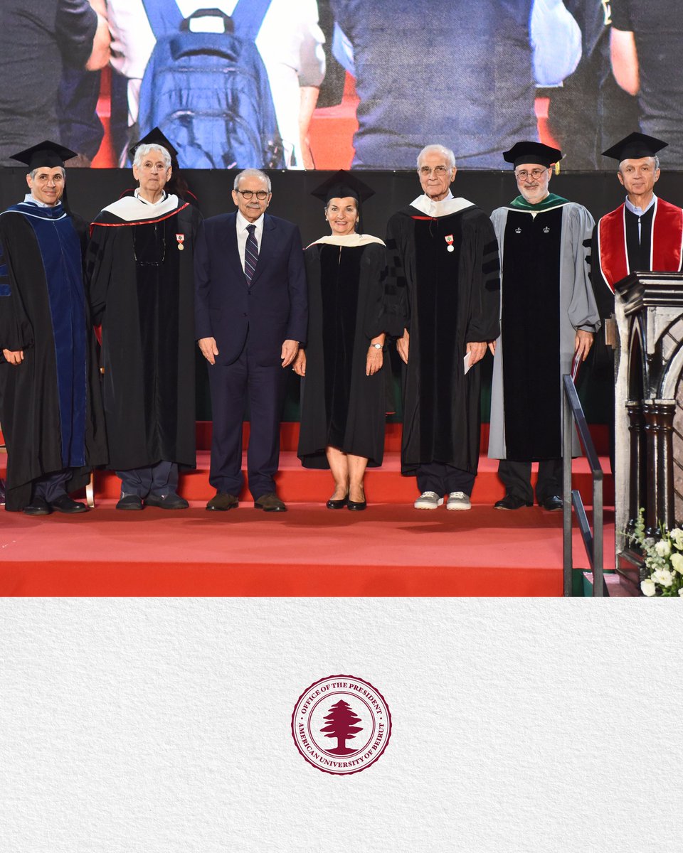 "#AUB graduates carry the potential not just to lead, but to build bridges, and to be peacemakers where peace is most needed."
AUB President Fadlo R. Khuri at the Honorary Doctorate and Graduate Commencement Ceremony  #AUBgrad25