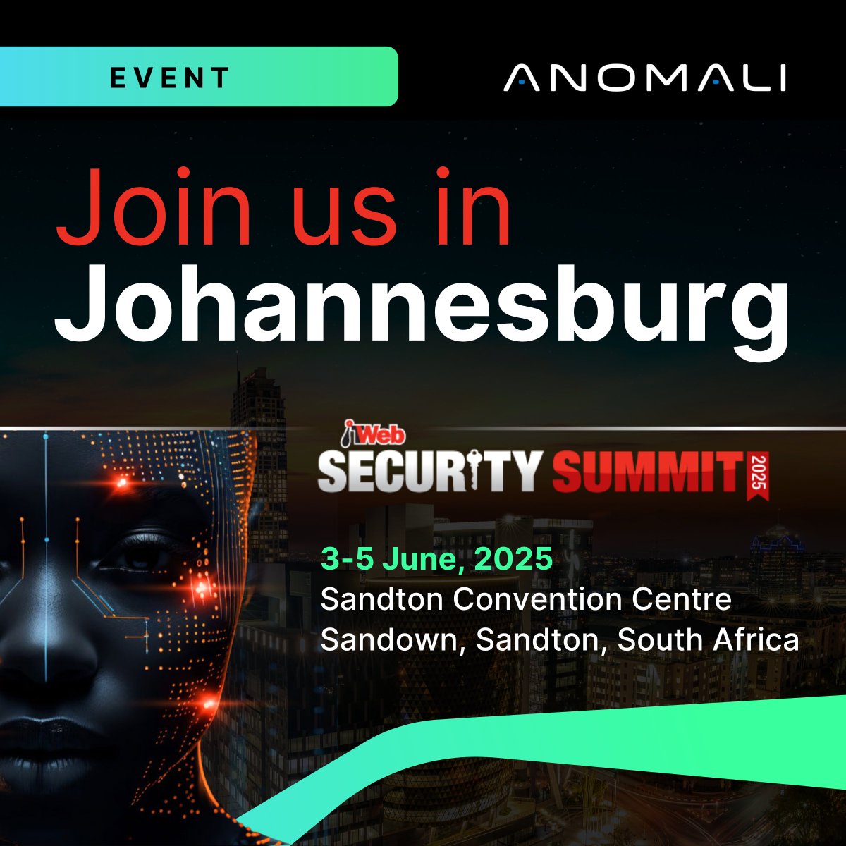 Anomali's tweet image. 🇿🇦 We’re excited to be part of the @ITWeb Security Summits in South Africa — live this week in Cape Town and coming to Johannesburg, June 3–5!

We’re connecting with cyber leaders to talk about the future of security operations.

#ITWebSecuritySummit #Cybersecurity #SecOps