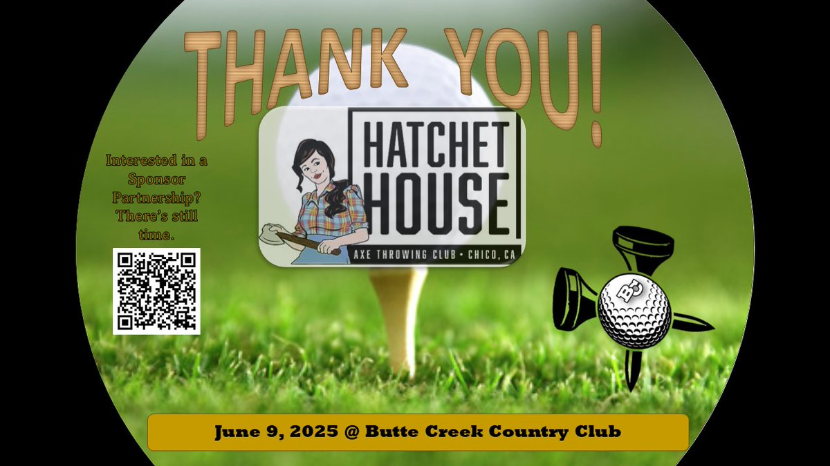 ButteFootball's tweet image. Thank You @hatchethousechico for partnering with us for our upcoming Summer Scramble at Butte Creek Country Club on June 9, 2025.
Interested in Becoming a 2025 Program Sponsor? Hit the QR Code in the graphic, Or this link charitygolftoday.com/event?e=18463&… #BCPride