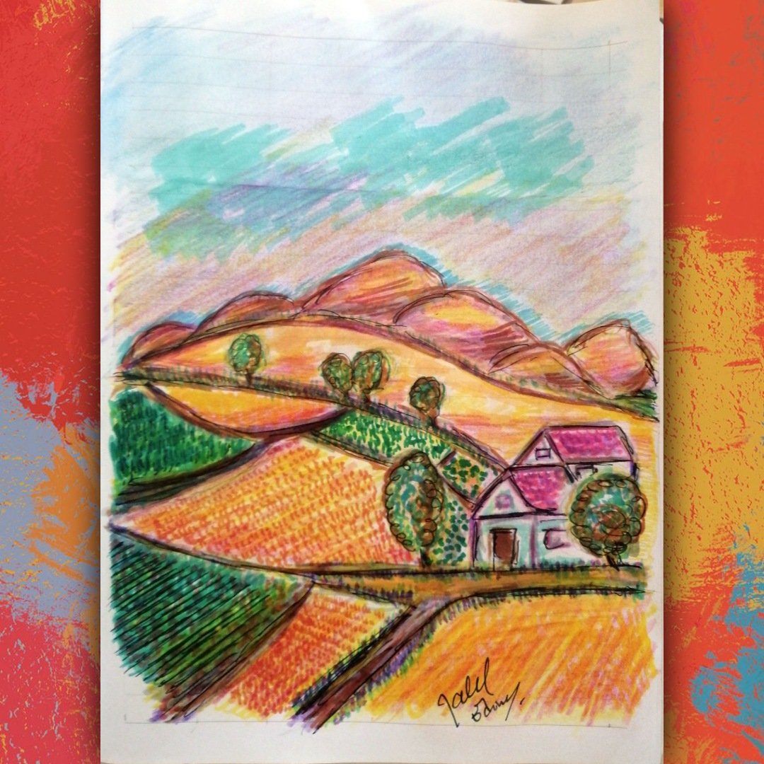 jaleledineart's tweet photo. "Open Prairie" markers and colored pencils drawing on scketchbook by jaleledineart.
#art #dailyart #artwork #jaleledineart #drawing #scketchbook #markerdrawing #colorpencildrawing #tunisianartist https://t.co/VeC8UvOXpj
