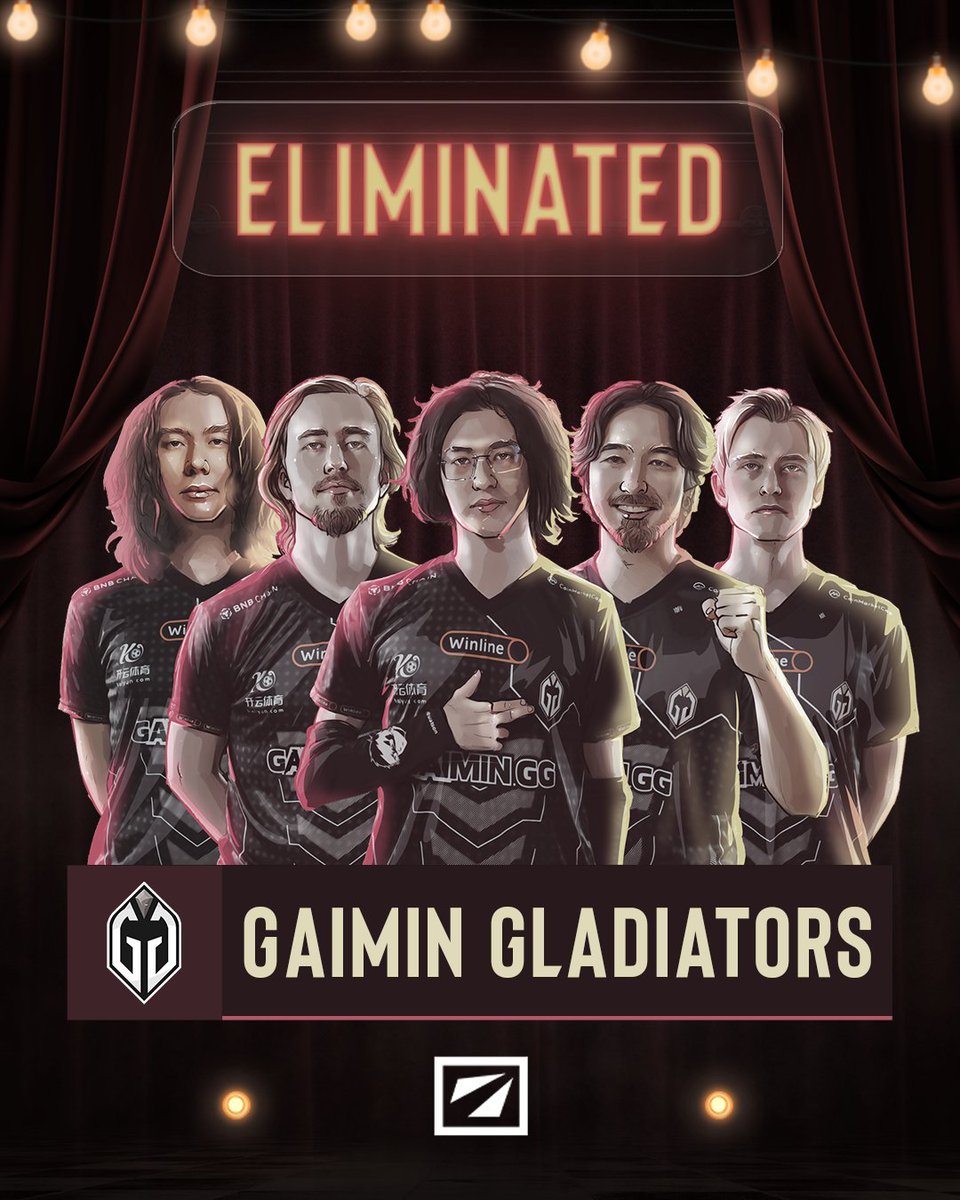 The final team to be eliminated from the #DreamLeague Season 26 Group Stage 2 is Gaimin Gladiators. 

#RoadToEWC