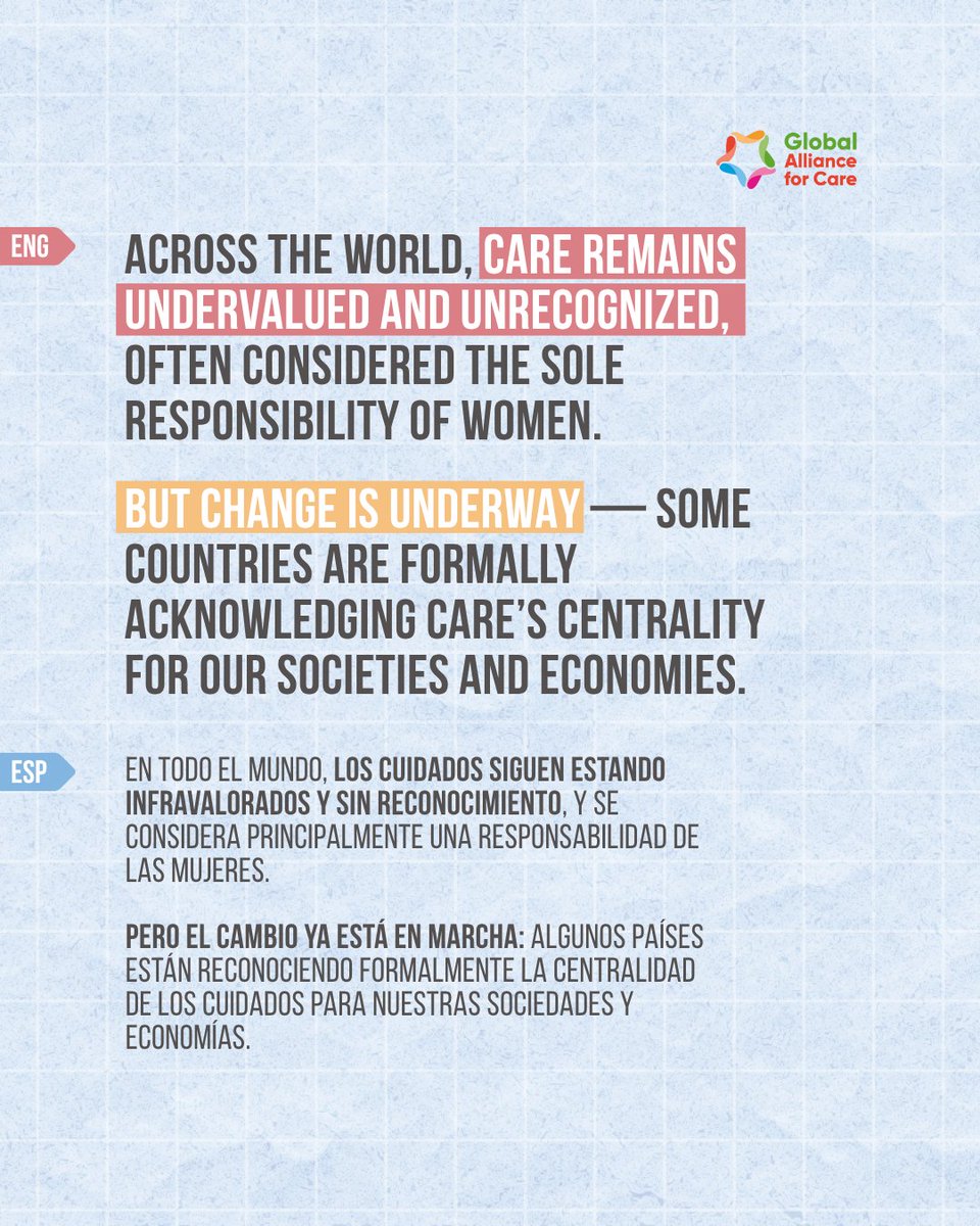 Some countries are taking steps to formally recognize the value of care.

Did you know care is mentioned in several national constitutions and legal frameworks?
Care remains undervalued, but change is underway. 🧵👇
#CareEconomy #CSW69 #GlobalCareAgenda