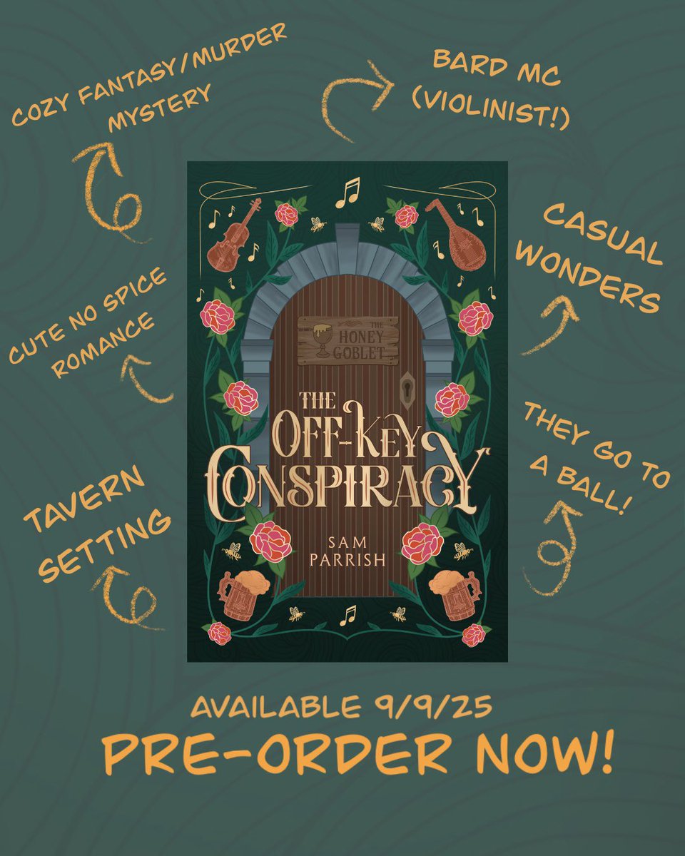 sampwrites's tweet image. 🎻Taeva is an anxious violinist bard just doing her best
🍺she’s stuck working at her family’s tavern after an adventuring mishap
🗡️Her and her friends end up accidentally-on-purpose investigating a murder?
✨🎶And there’s plenty of musical magic!
Welcome to The Honey Goblet!