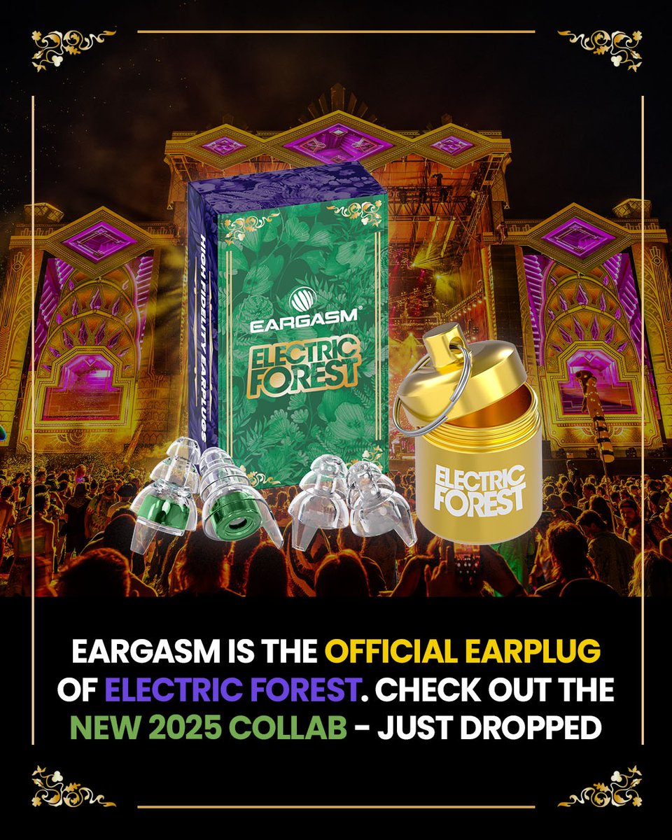 The secret’s out…Eargasm is The Official Earplug of Electric Forest!👂🏼🎶

Don’t let post-festival ringing be part of your core memories. Head to the link in our bio to pre-order your exclusive High Fidelity Earplugs now for easy pick up during the festival 🌲✨