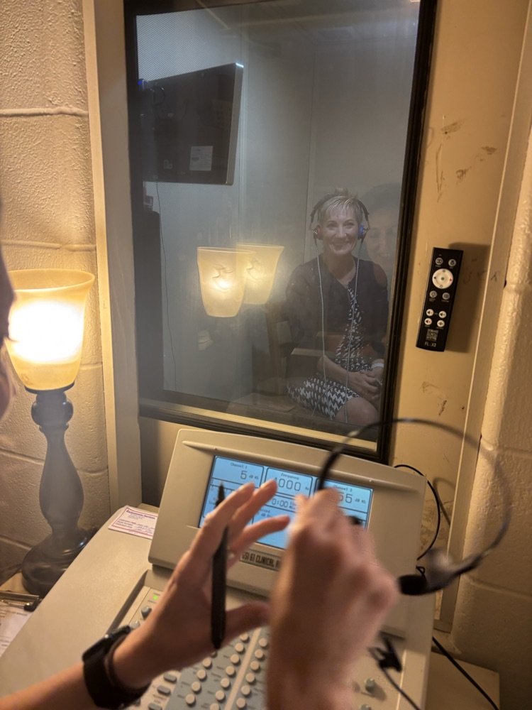 CHPCRUSADERS's tweet image. Better Hearing and Speech Month Spotlight at CHP! 
Our very own Chief, Kim Chevalier
took time today to prioritize her hearing health with a visit to our state-of-the-art sound booth, thanks to our incredible audiologist in JCPS, Dr. Casey Roof and Dr. Brandi Burbrink