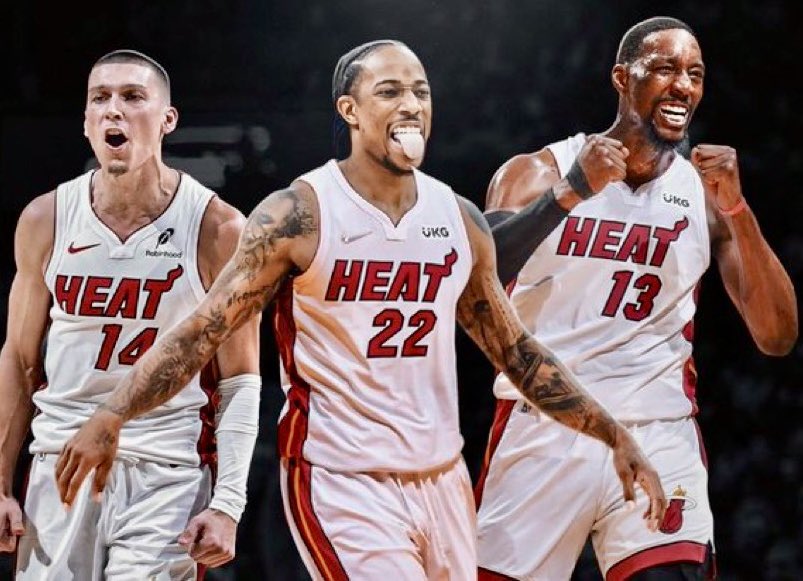 WadexFlash's tweet photo. Updated plans for the Miami Heat this summer:

- B/R has KD and Trae Young as “dream” targets
- Goal is to build around Herro/Bam
- Derozan and Westbrook are potential targets
- Heat are expected to extend an qualifying offer to Davion Mitchell

Off-season will be interesting🍿 https://t.co/hbW0P1KAuY