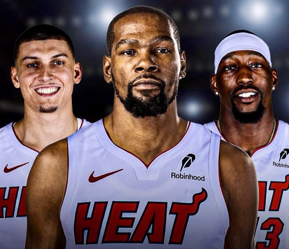 WadexFlash's tweet photo. Updated plans for the Miami Heat this summer:

- B/R has KD and Trae Young as “dream” targets
- Goal is to build around Herro/Bam
- Derozan and Westbrook are potential targets
- Heat are expected to extend an qualifying offer to Davion Mitchell

Off-season will be interesting🍿 https://t.co/hbW0P1KAuY