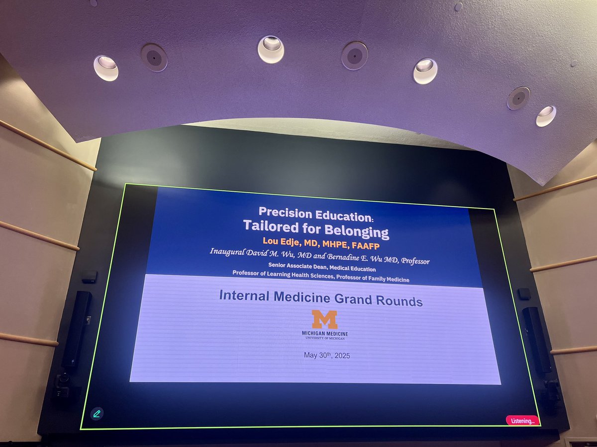 ledje's tweet image. That’s a wrap! It was such an honor to present on a topic I’m passionate about, on a truly remarkable platform Internal Medicine Grand Rounds at Michigan. Grateful of the invitation and that we have started an institutional discussion on Precision Education. @UMichMedSchool…