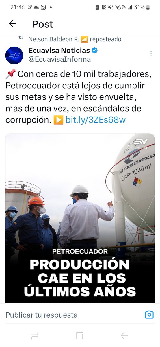 SenOrXoIL2023's tweet photo. Con menos de 5 mil personas  se realizaría un mejor trabajo   hay por puesto de 3 a 4 personas que hacen lo mismo !! Por dios  le pagan un bono por buenos trabajadores  y no cumplen ninguna meta !! Presisdente  @DanielNoboaOk @EP_PETROECUADOR  es corrupción, @janethinostroza https://t.co/AyK6C0zdfU
