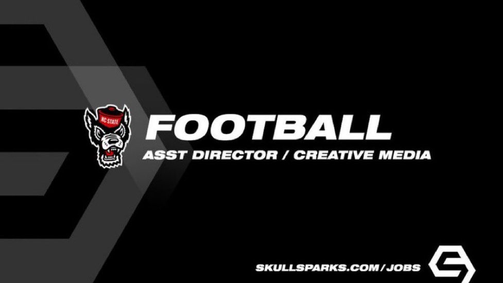 SkullSparks (@skullsparks) on Twitter photo Opportunity with <a href="/PackFootball/">NC State Football</a>
Assistant Director / Creative Media (Design)
Raleigh, North Carolina
tinyurl.com/2jsvz746
SkullSparks.com/jobs/ Opportunity with <a href="/PackFootball/">NC State Football</a>
Assistant Director / Creative Media (Design)
Raleigh, North Carolina
tinyurl.com/2jsvz746
SkullSparks.com/jobs/