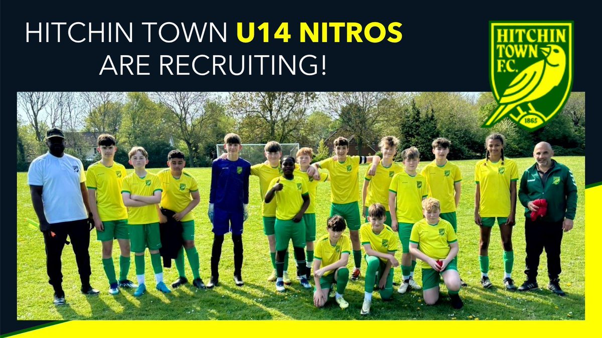 Hitchin Town Youth FC (@hitchintownyfc) on Twitter photo Our U14 Nitros are recruiting for new players ahead of the U15 season (players starting year 10 in September) 🙌
For any interest please reach out to Steve
T : 07973 655011
E : s-granger@hotmail.co.uk
#hitchintownyouthfc #grassrootsfootball Our U14 Nitros are recruiting for new players ahead of the U15 season (players starting year 10 in September) 🙌
For any interest please reach out to Steve
T : 07973 655011
E : s-granger@hotmail.co.uk
#hitchintownyouthfc #grassrootsfootball