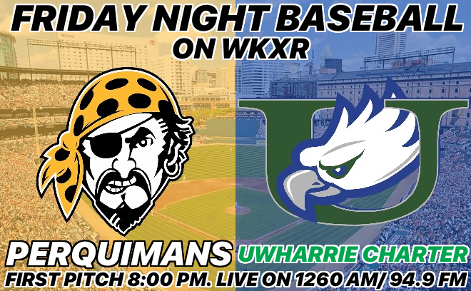 Sean (@seanmcg704) on Twitter photo State Championship Baseball will be live on WKXR Tonight! The Uwharrie Charter Eagles will defend their State Championship against the Perquimans Pirates. First Pitch of Game 1 will be tonight at 8 PM, Live on 1260 AM/94.9 FM WKXR.
<a href="/pqpiratepride/">Perquimans High</a> / <a href="/UCAEaglesBSB/">UwharrieBaseball</a> State Championship Baseball will be live on WKXR Tonight! The Uwharrie Charter Eagles will defend their State Championship against the Perquimans Pirates. First Pitch of Game 1 will be tonight at 8 PM, Live on 1260 AM/94.9 FM WKXR.
<a href="/pqpiratepride/">Perquimans High</a> / <a href="/UCAEaglesBSB/">UwharrieBaseball</a>