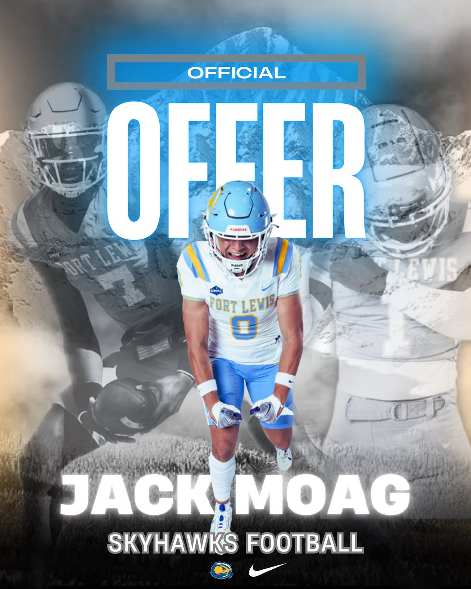 Jack Moag (@jackmoag) on Twitter photo After a great conversation with <a href="/FLCCoach_Grinde/">John Grinde</a> I am blessed and excited to have received an offer to Fort Lewis College. Thank you for the opportunity! #SagU #AGTG
<a href="/FLCSkyhawks/">Fort Lewis Skyhawks</a>
<a href="/D_TKelly/">Darius Kelly</a> <a href="/saguarofootball/">Saguaro Football</a> <a href="/CoachMcClureTBA/">Derek McClure</a> <a href="/RonTBAOL/">Ron Sowers</a> After a great conversation with <a href="/FLCCoach_Grinde/">John Grinde</a> I am blessed and excited to have received an offer to Fort Lewis College. Thank you for the opportunity! #SagU #AGTG
<a href="/FLCSkyhawks/">Fort Lewis Skyhawks</a>
<a href="/D_TKelly/">Darius Kelly</a> <a href="/saguarofootball/">Saguaro Football</a> <a href="/CoachMcClureTBA/">Derek McClure</a> <a href="/RonTBAOL/">Ron Sowers</a>