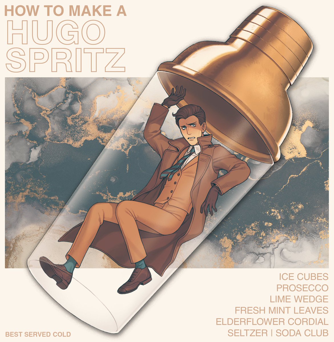 Hugo's namesake cocktail may not be in the game, but I'll tell you how to make it anyway. Cheers!🍹  
#bestservedcold