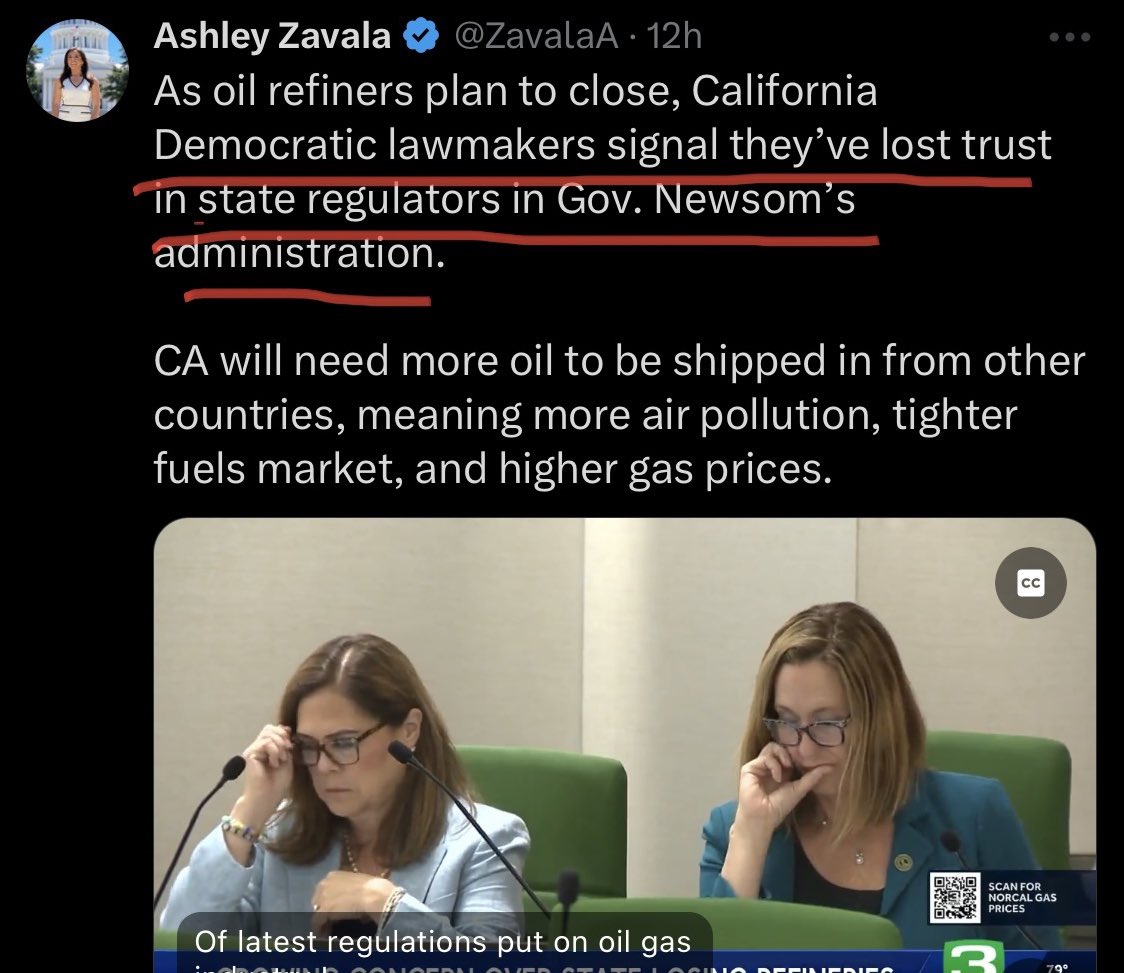 Senator Brian Dahle (@briandahleca) on Twitter photo Not a good look blaming the Newsom administration when it was their own voting that gave unelected bureaucrats more power. I was there for the special sessions to penalize “Big Oil” and I urged my colleagues to vote no, but my warnings went unheeded. Consequently, Californians Not a good look blaming the Newsom administration when it was their own voting that gave unelected bureaucrats more power. I was there for the special sessions to penalize “Big Oil” and I urged my colleagues to vote no, but my warnings went unheeded. Consequently, Californians