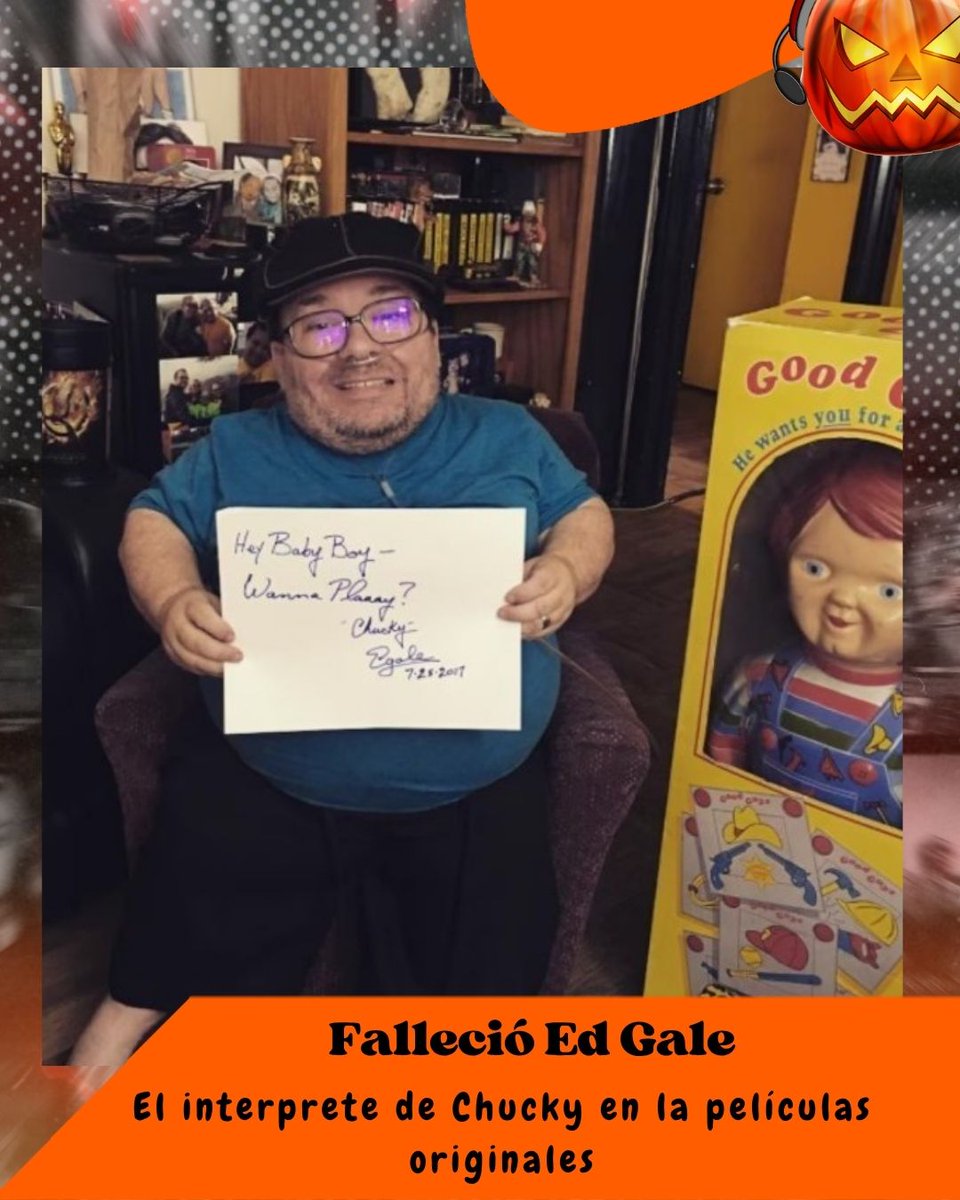 👤#EdGale, el actor estadounidense conocido por interpretar físicamente al muñeco diabólico #Chucky en las películas originales, falleció el 27 de mayo de 2025 en Los Ángeles a los 61 años.