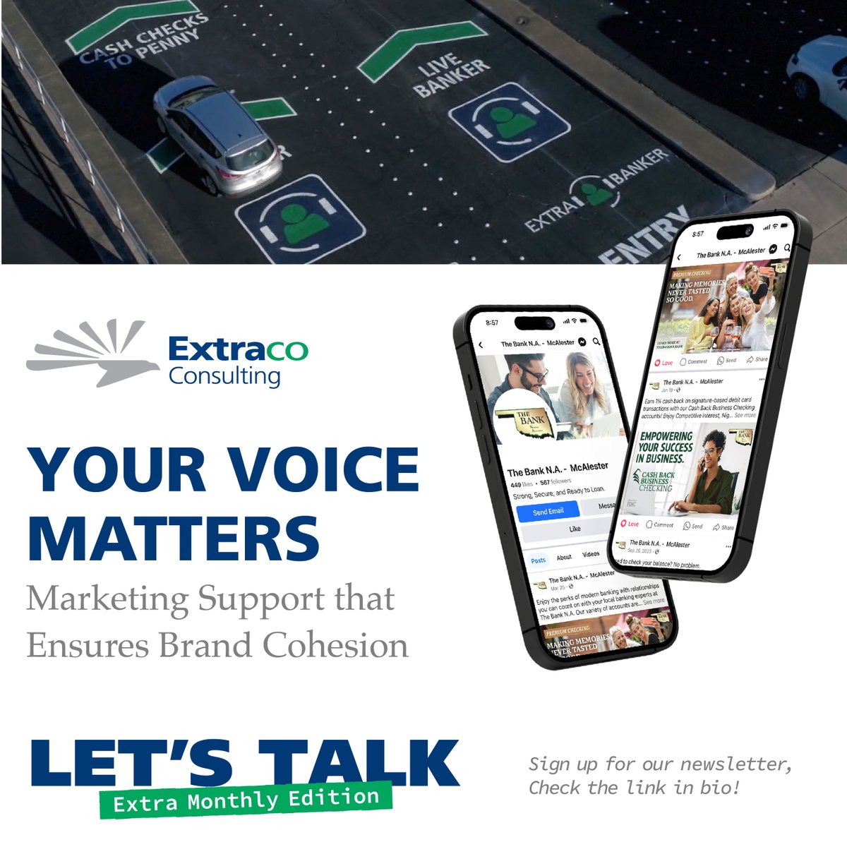 Extraco’s full-service advertising agency delivers marketing solutions to boost your financial institution’s products, services, and brand. Get results-driven marketing with the right message at the right price. Learn more: mailchi.mp/extracoconsult…