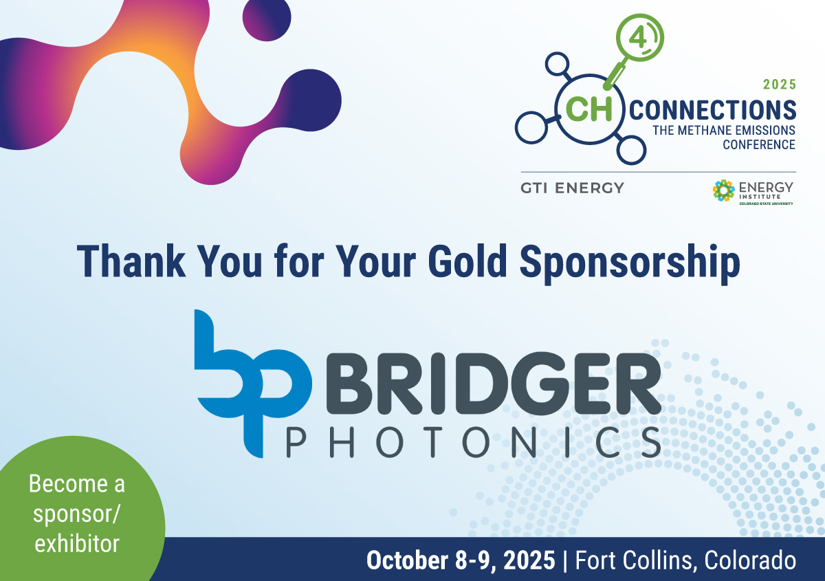 Ch4Connections's tweet image. For 12 years, #CH4Connections has brought together experts across research, tech, policy, and industry to move methane mitigation forward. Thanks to Gold Sponsor @BridgerPhotonic for supporting this important work.
🗓️ Join us in Fort Collins, Oct. 8–9! gti.energy/training-event…