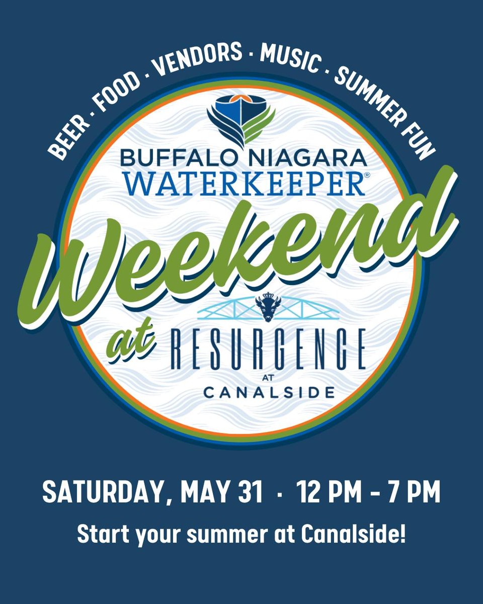 TOMORROW - Join us at Canalside to open the water season! Dive into summer with live music, fun activities, food, beer, and more! Plenty of fun for all ages, this is a summer event you don't want to miss! Check out bnwaterkeeper.org/waterkeeper-we… for more details. #waterkeeperweekend